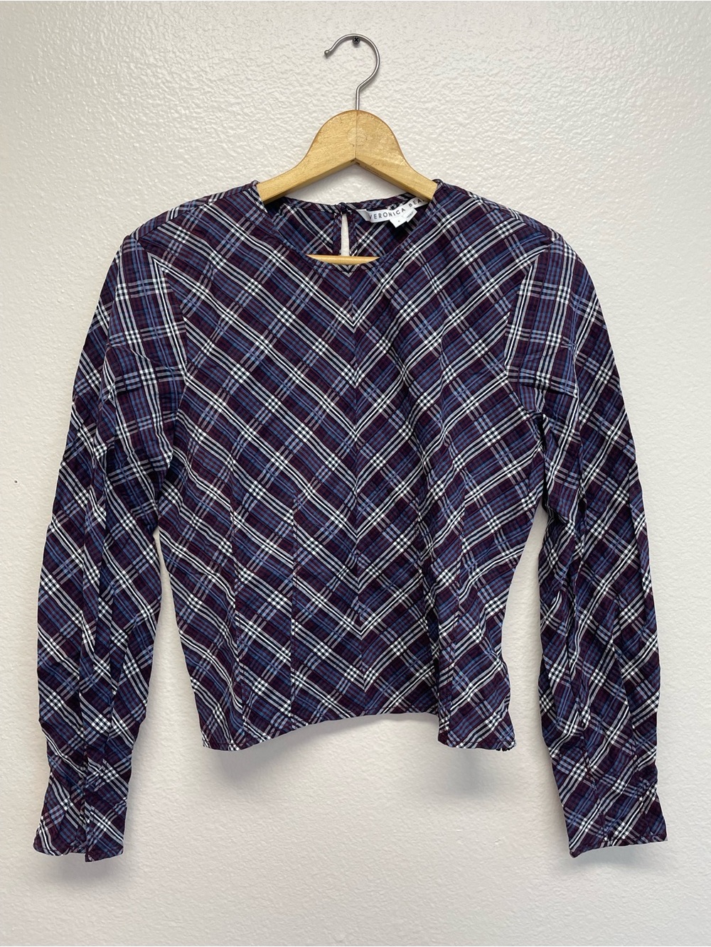 Veronica Beard Women’s 6 Plaid Tailored Fit Blouse Shirt Top Buttons Fall Autumn